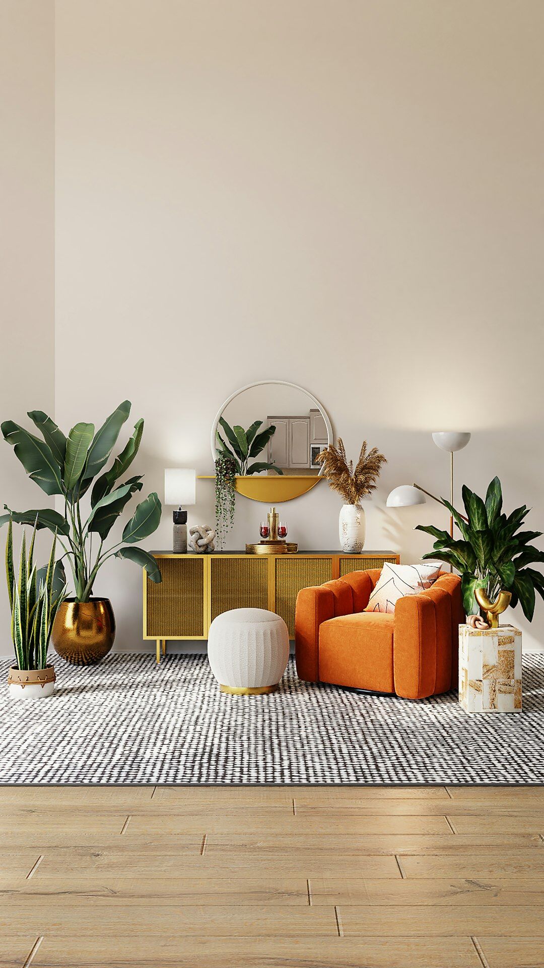 indoor plants in living room